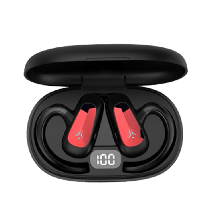 Écouteurs stéréo Bluetooth à affichage numérique Bone Conduction Concepts, style : mono-oreille, double oreille avec chargeur.